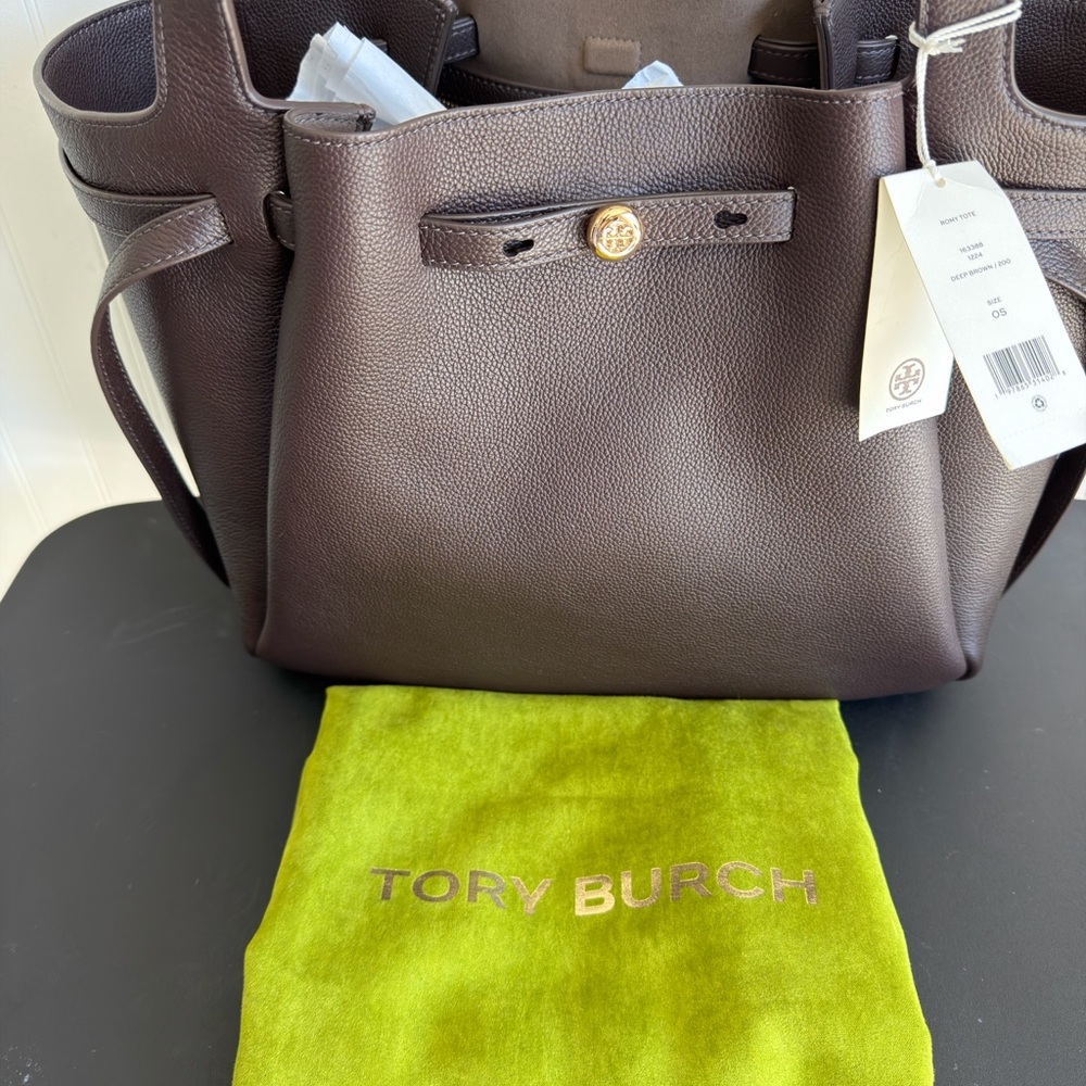 Tory Burch ROMY tote in Deep brown NWT - Picture 12 of 12